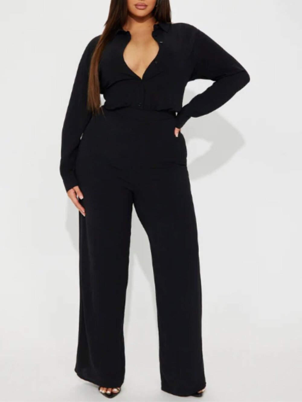 Fashion Nova Makenzie Jumpsuit – 1X – Black